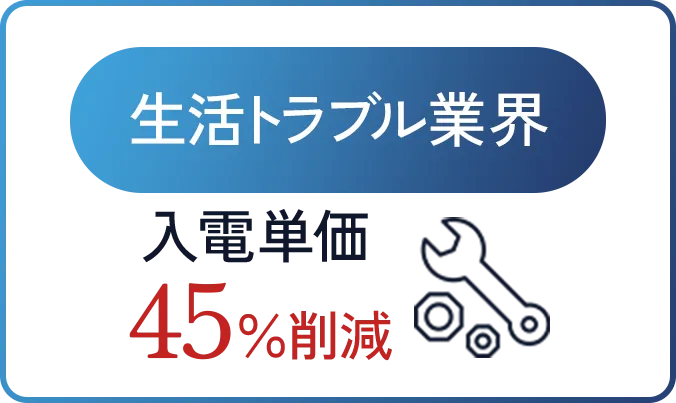 生活トラブル業界、入電単価45％削減