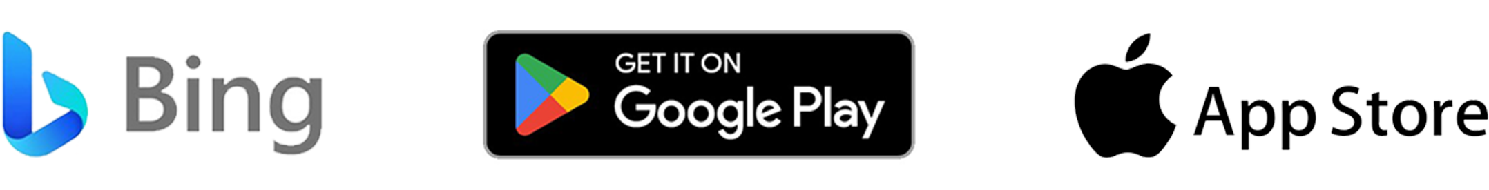 Bing、グーグルプレイ、App Store